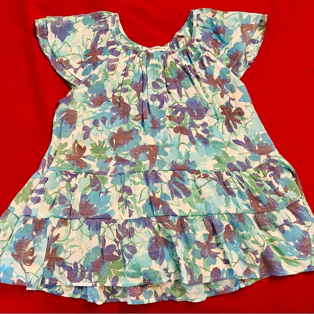 Breezy short sleeve floral print shirt